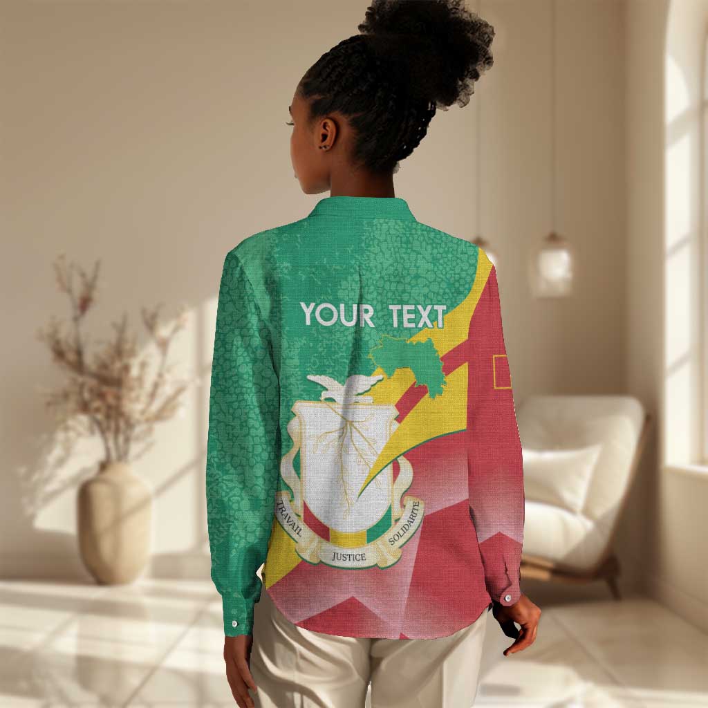 Personalised Guinea Independence Day Women Casual Shirt Happy 2 October Guinee Coat Of Arms LT14