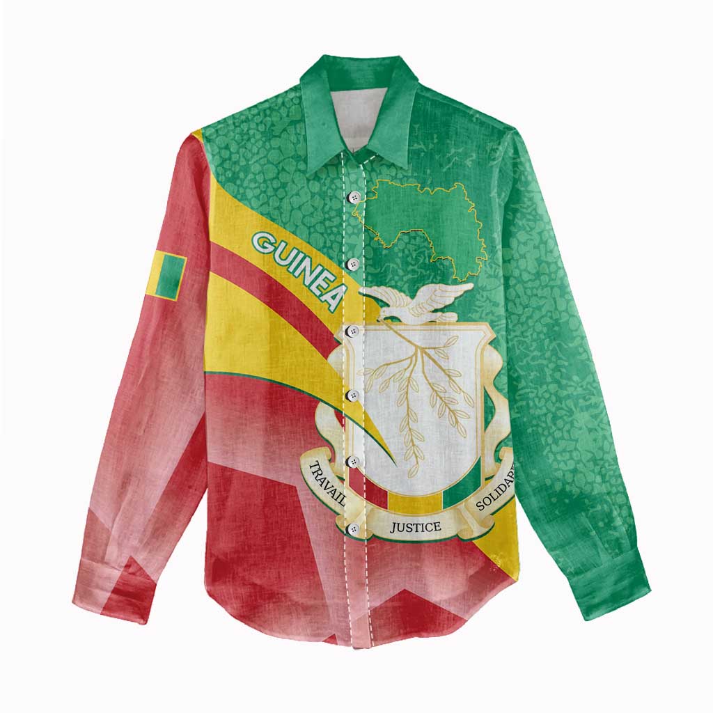 Personalised Guinea Independence Day Women Casual Shirt Happy 2 October Guinee Coat Of Arms LT14
