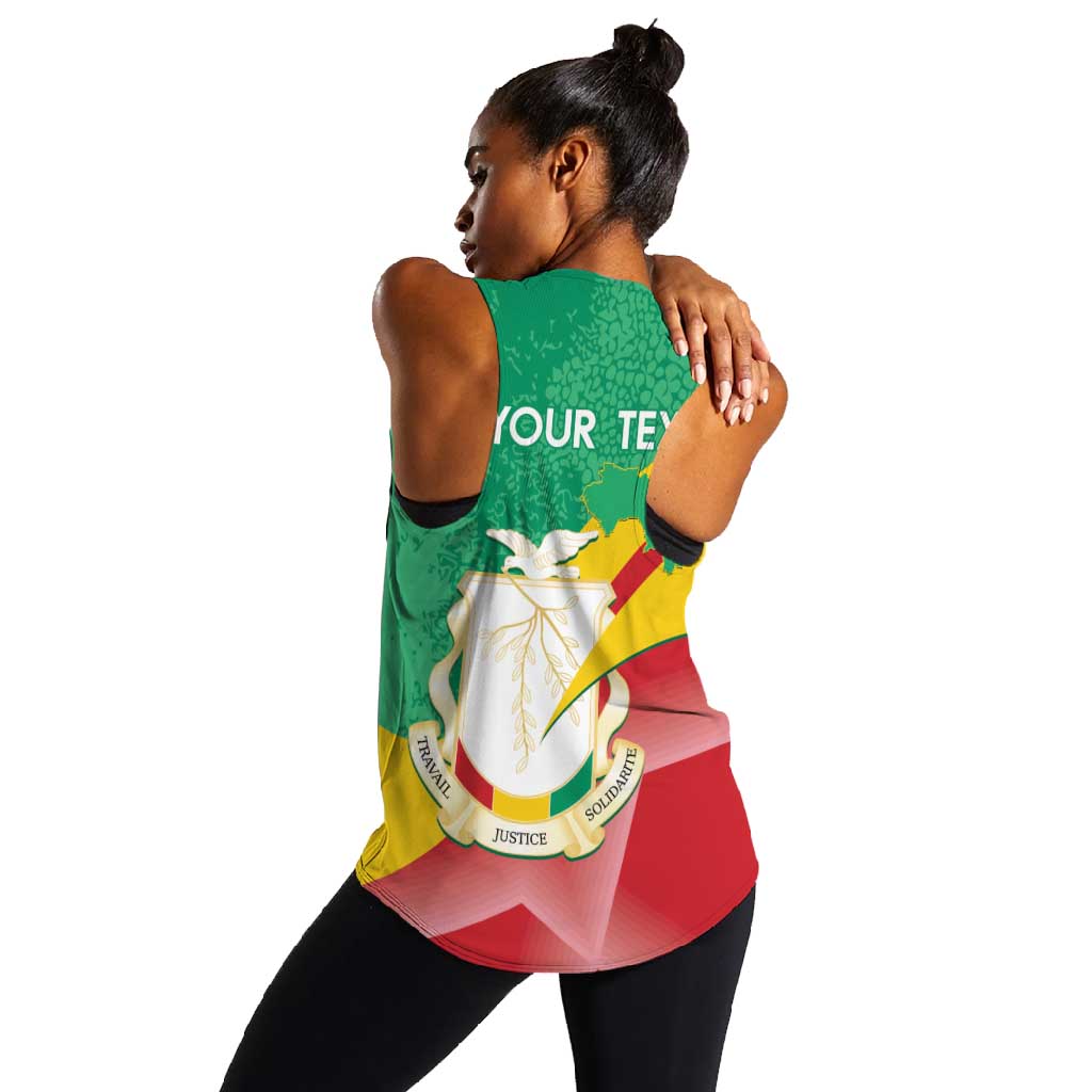 Personalised Guinea Independence Day Women Racerback Tank Happy 2 October Guinee Coat Of Arms