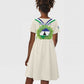 Personalised Lesotho Independence Day Kid Short Sleeve Dress Aloe Polyphylla Mix Coat Of Arms