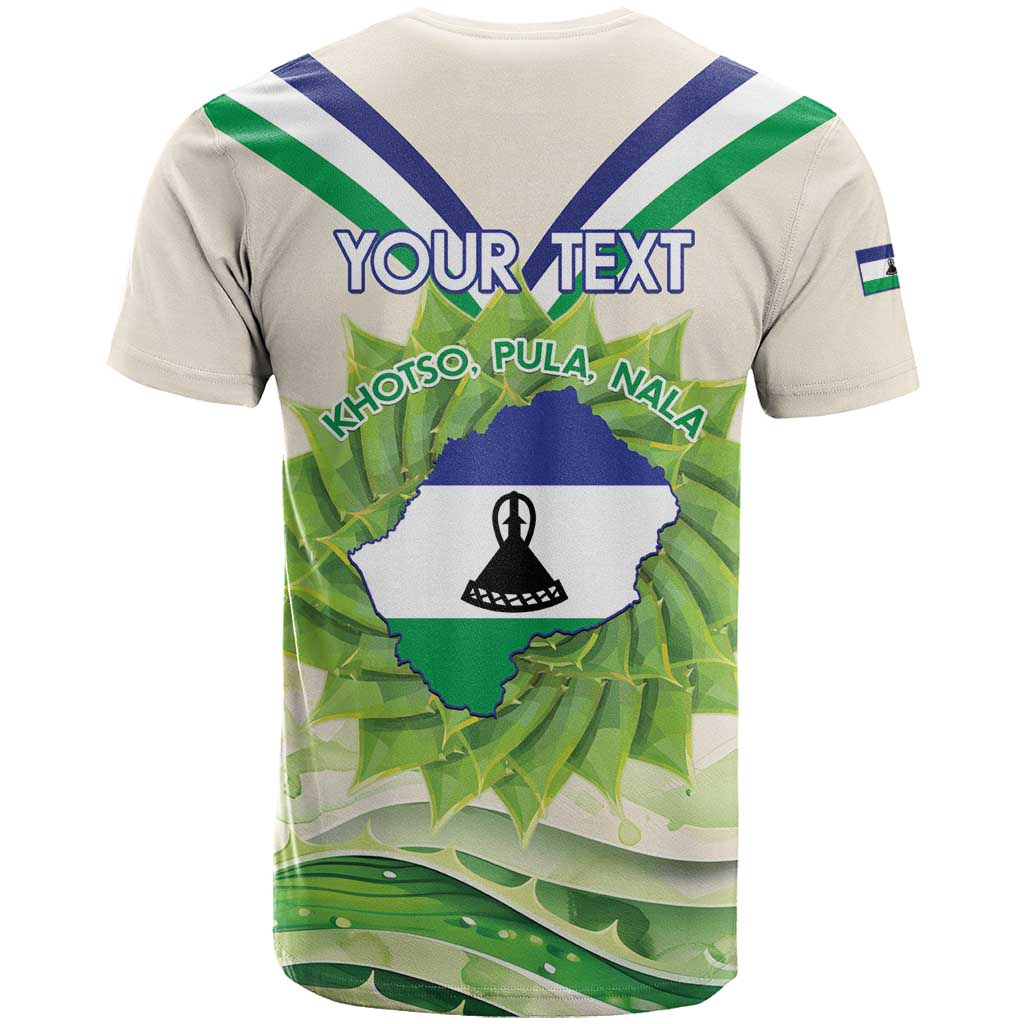 Personalised Lesotho Independence Day T shirt Aloe Polyphylla Mix Coat Of Arms