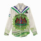 Personalised Lesotho Independence Day Women Casual Shirt Aloe Polyphylla Mix Coat Of Arms LT14