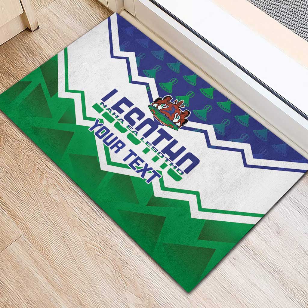 Personalised Lesotho Independence Day Rubber Doormat Naha ea Lesotho Proud