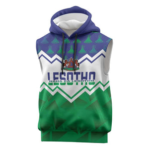 Personalised Lesotho Independence Day Sleeveless Hoodie Naha ea Lesotho Proud - African Pride