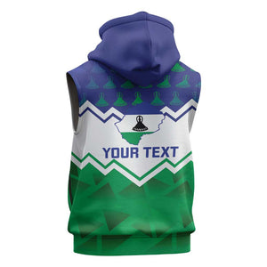Personalised Lesotho Independence Day Sleeveless Hoodie Naha ea Lesotho Proud - African Pride