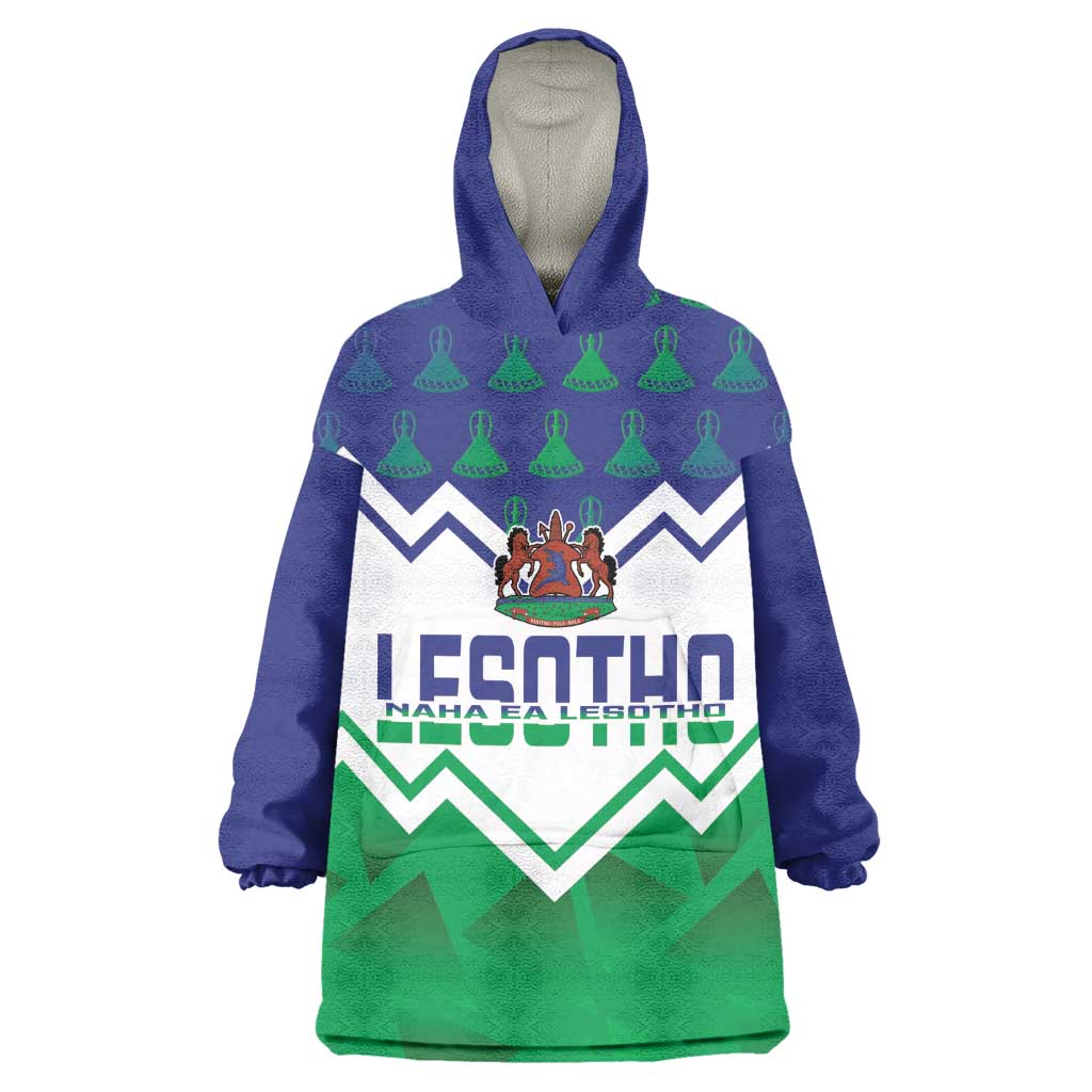 Personalised Lesotho Independence Day Wearable Blanket Hoodie Naha ea Lesotho Proud