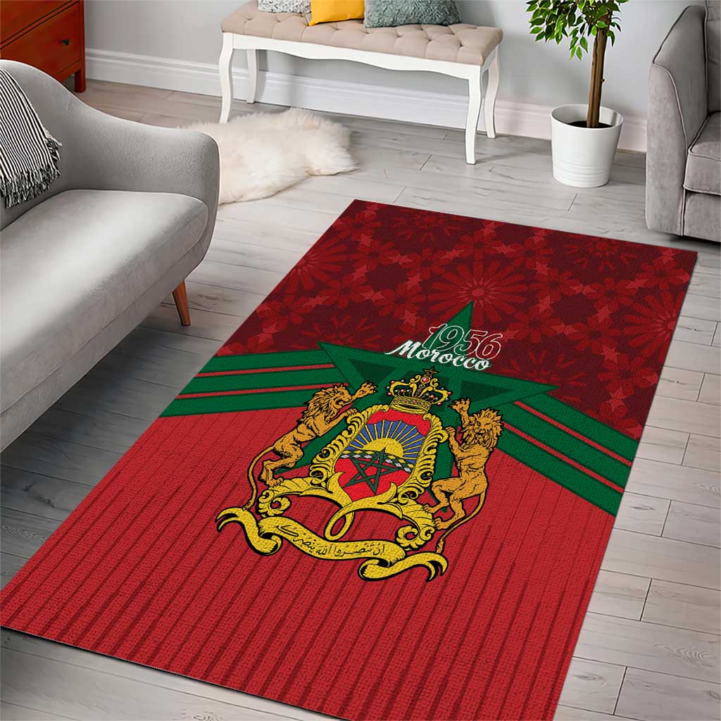 Afro Morocco Independence Day Area Rug 1956 Proud Islamic Pattern - African Pride