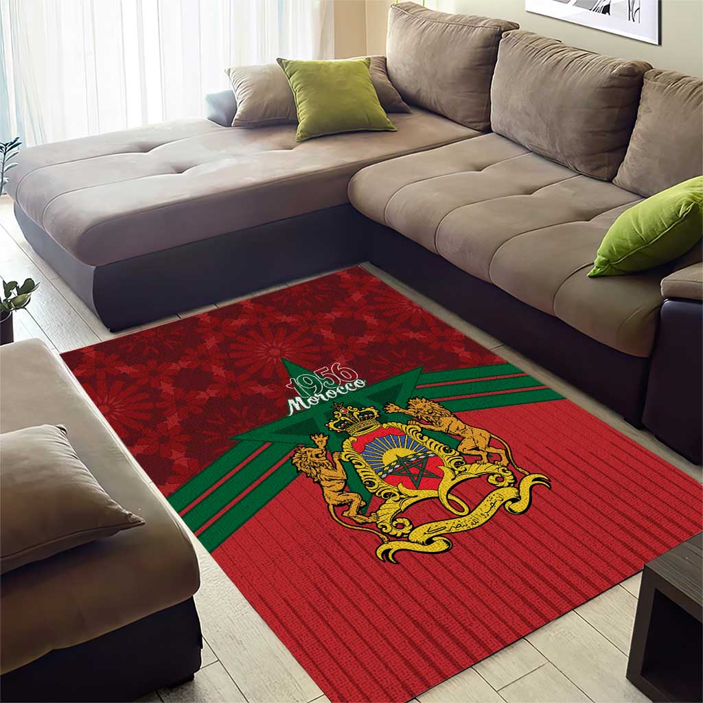 Afro Morocco Independence Day Area Rug 1956 Proud Islamic Pattern - African Pride