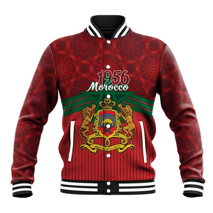 Personalized Afro Morocco Independence Day Baseball Jacket 1956 Proud Islamic Pattern - African Pride