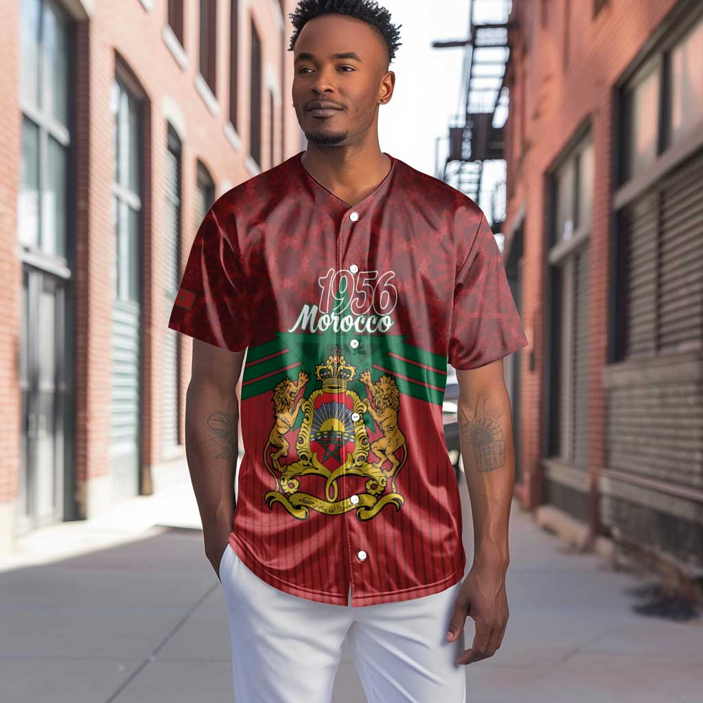 Personalized Afro Morocco Independence Day Baseball Jersey 1956 Proud Islamic Pattern - African Pride