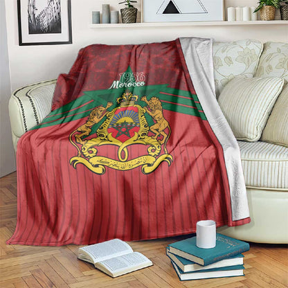 Afro Morocco Independence Day Blanket 1956 Proud Islamic Pattern - African Pride