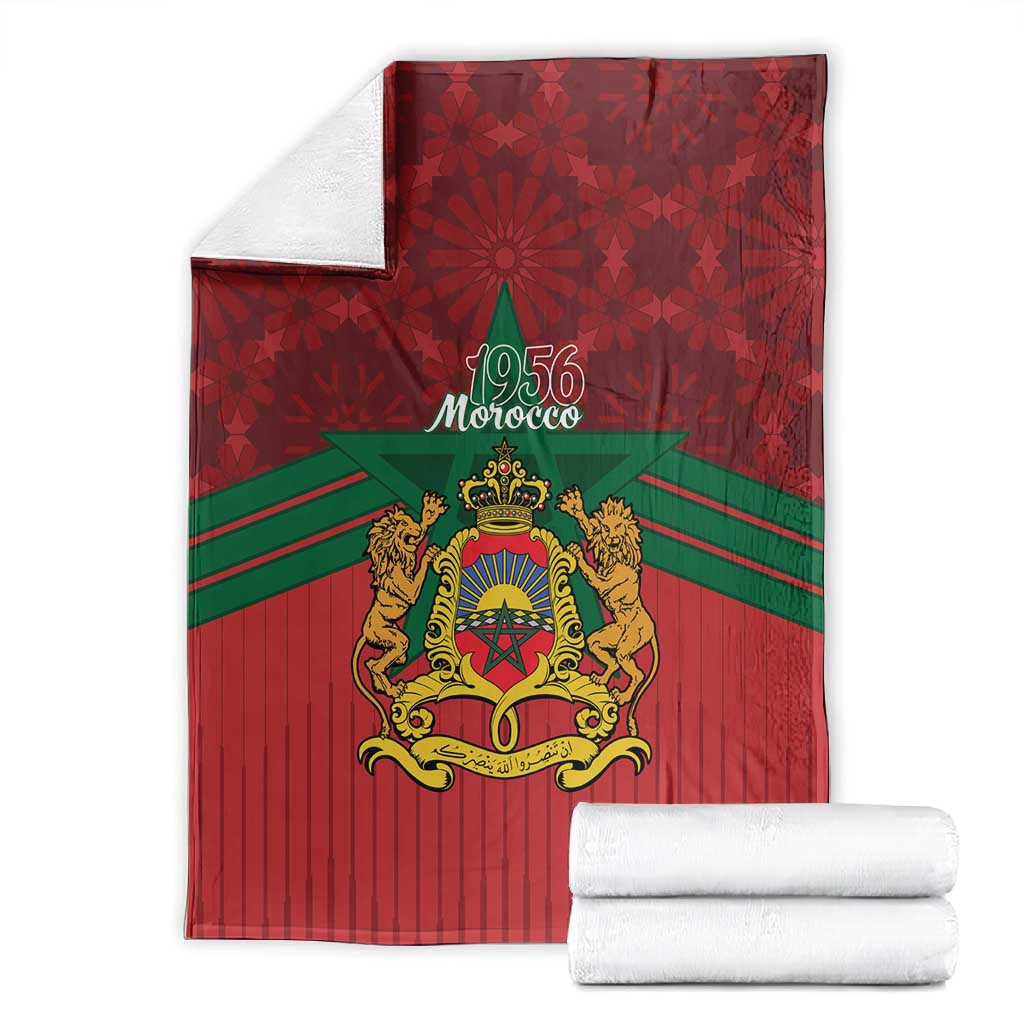 Afro Morocco Independence Day Blanket 1956 Proud Islamic Pattern - African Pride