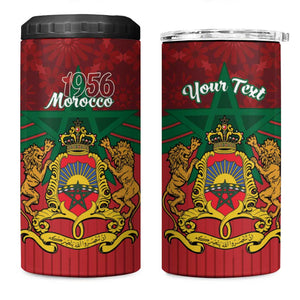 Personalized Afro Morocco Independence Day 4 in 1 Can Cooler Tumbler 1956 Proud Islamic Pattern - African Pride