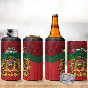 Personalized Afro Morocco Independence Day 4 in 1 Can Cooler Tumbler 1956 Proud Islamic Pattern - African Pride