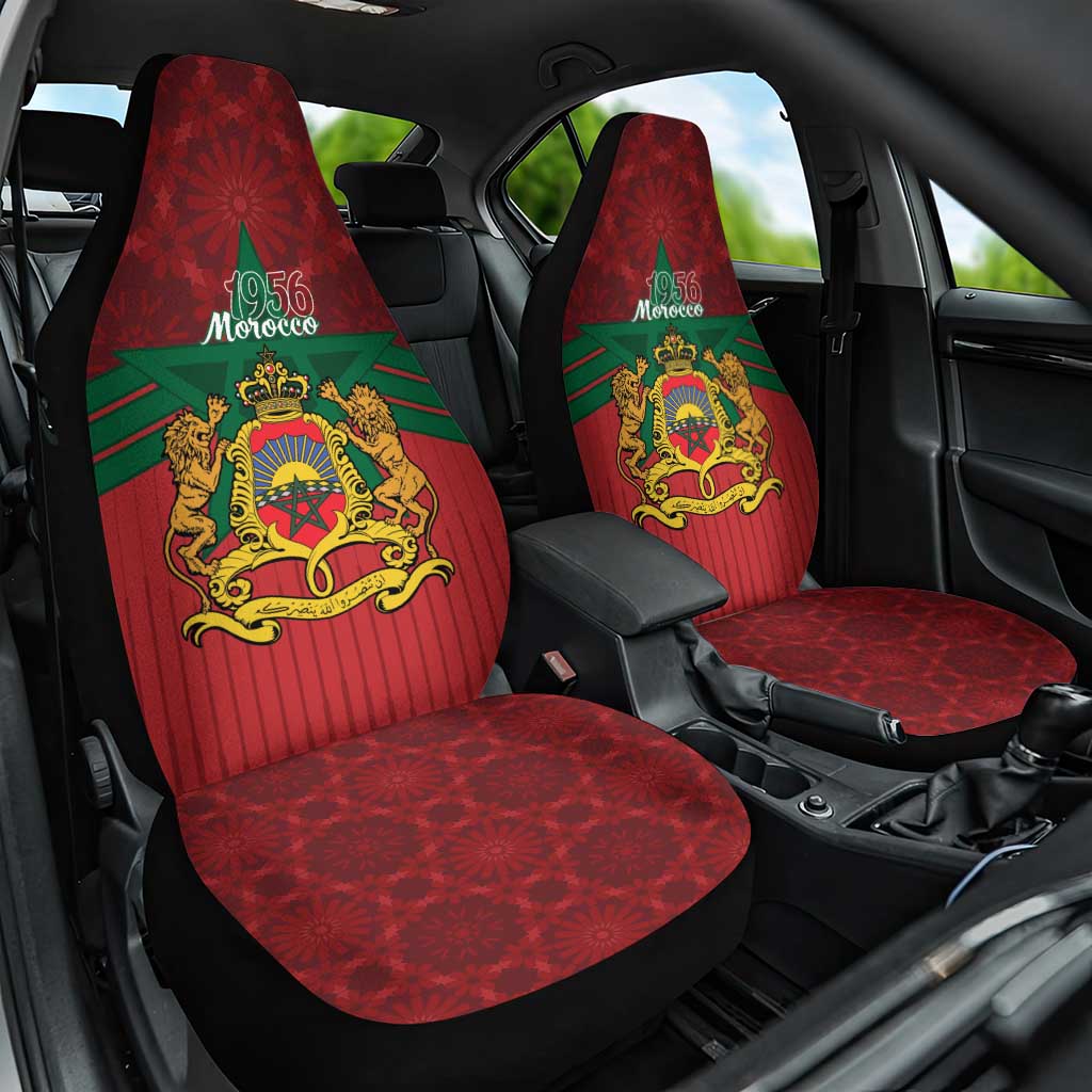 Afro Morocco Independence Day Car Seat Cover 1956 Proud Islamic Pattern - African Pride