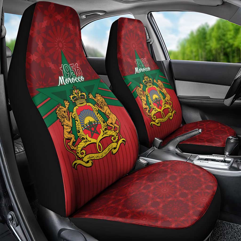 Afro Morocco Independence Day Car Seat Cover 1956 Proud Islamic Pattern - African Pride