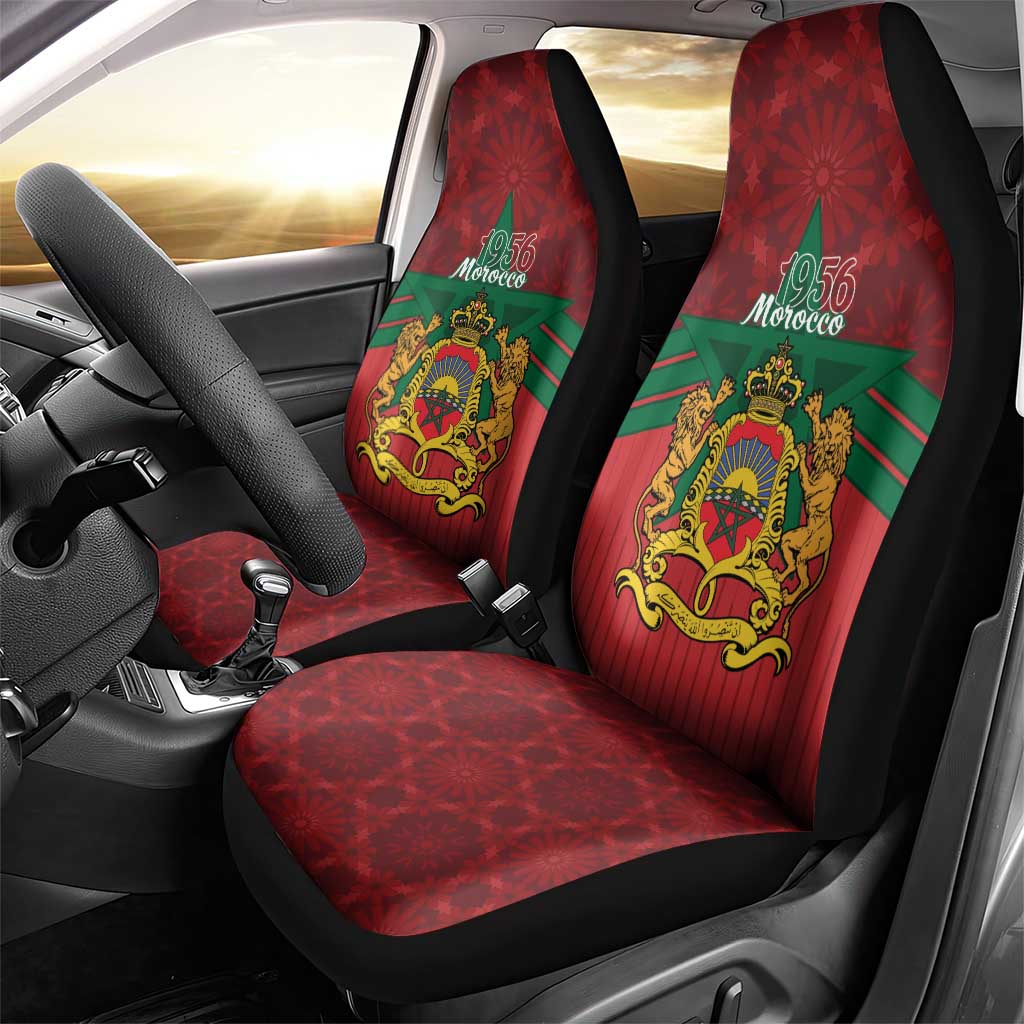 Afro Morocco Independence Day Car Seat Cover 1956 Proud Islamic Pattern - African Pride