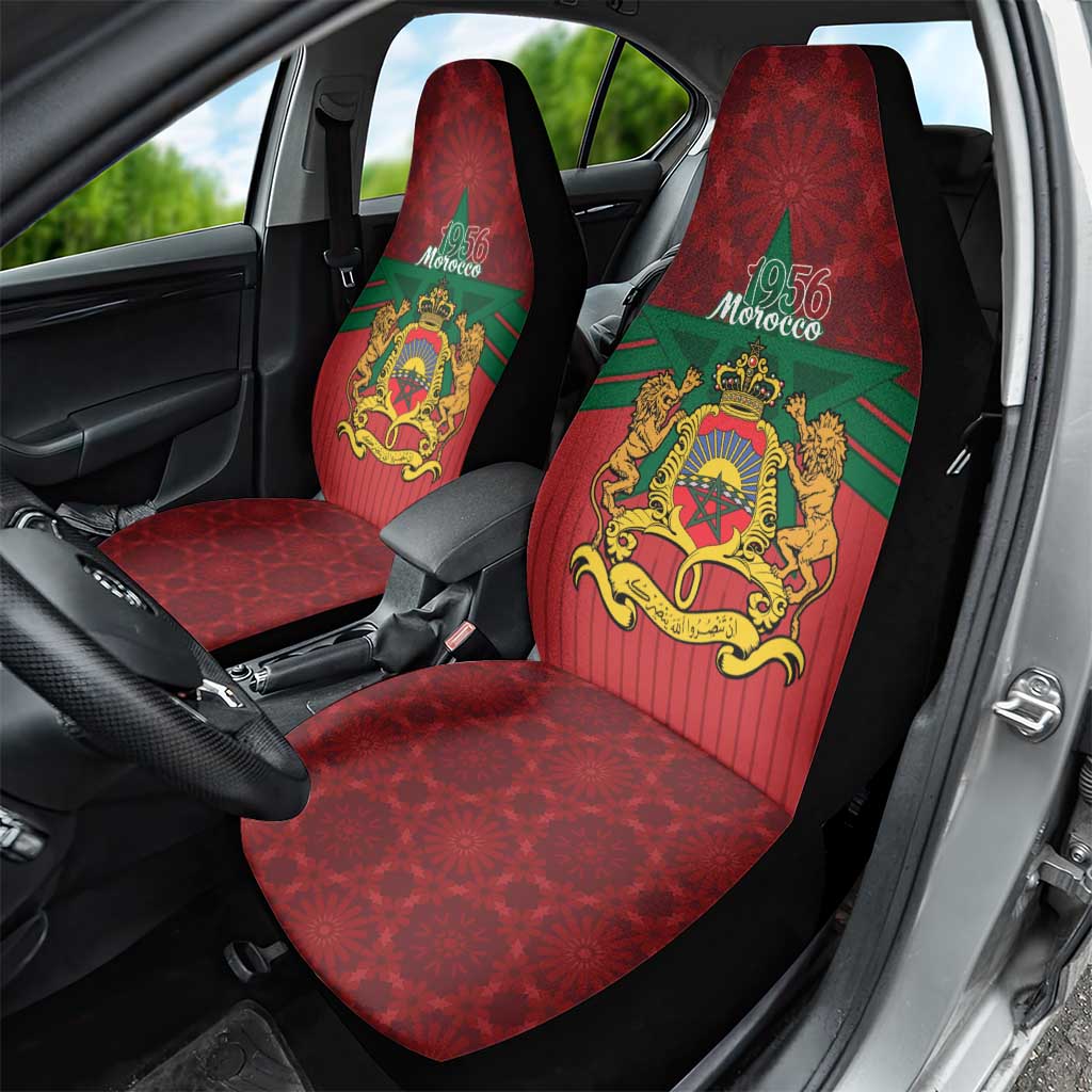 Afro Morocco Independence Day Car Seat Cover 1956 Proud Islamic Pattern - African Pride