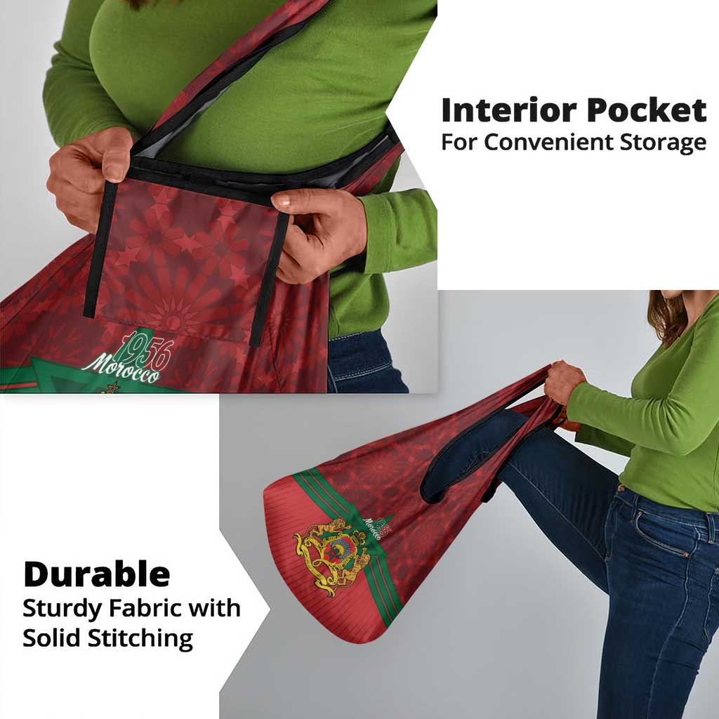 Afro Morocco Independence Day Grocery Bag 1956 Proud Islamic Pattern - African Pride