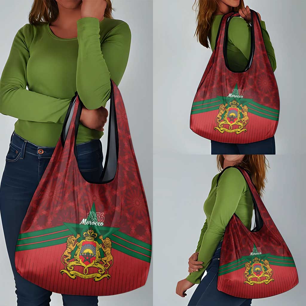 Afro Morocco Independence Day Grocery Bag 1956 Proud Islamic Pattern - African Pride
