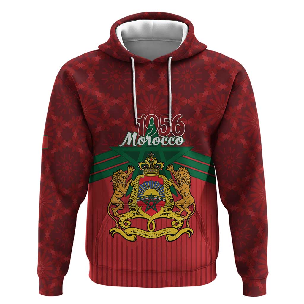 Personalized Afro Morocco Independence Day Hoodie 1956 Proud Islamic Pattern - African Pride