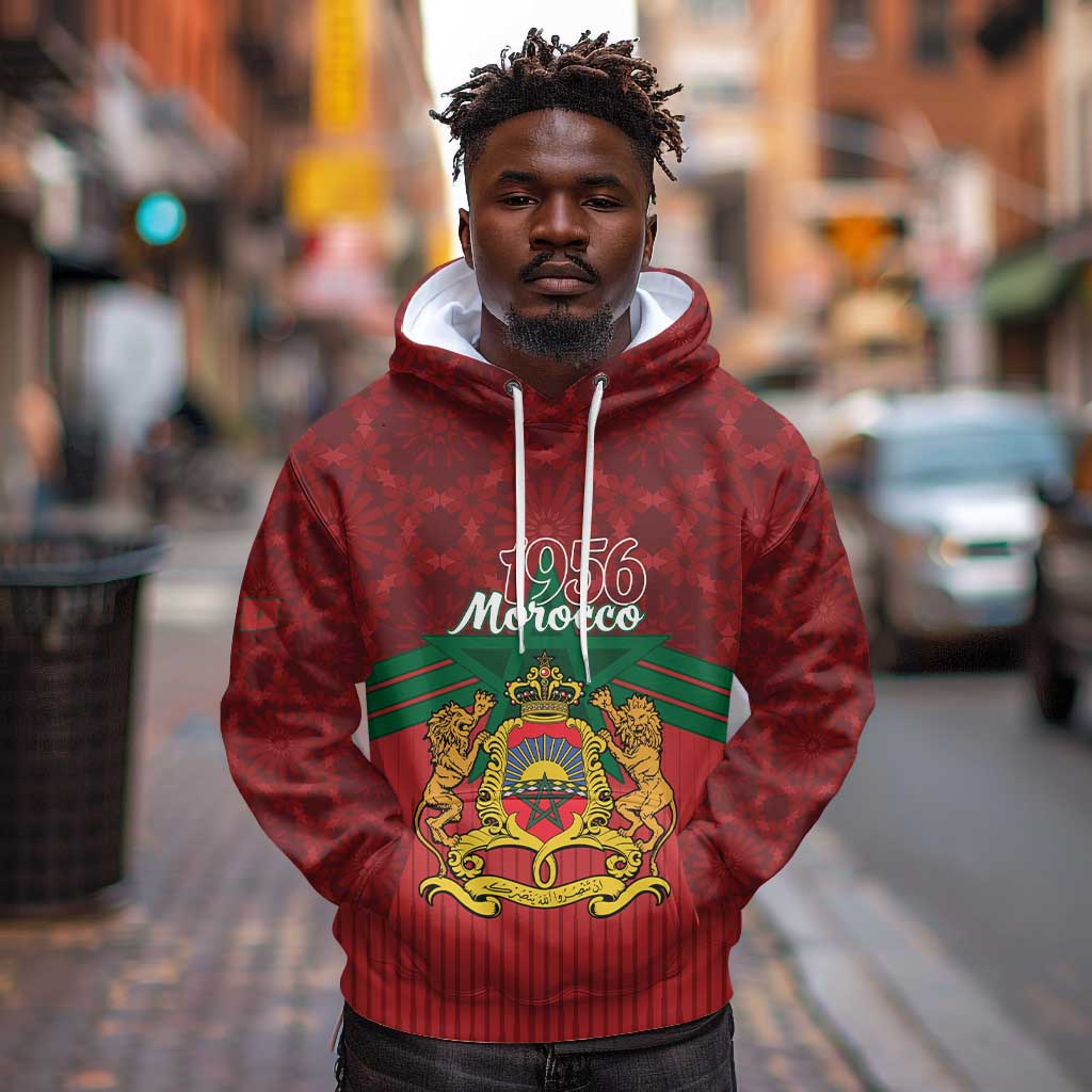 Personalized Afro Morocco Independence Day Hoodie 1956 Proud Islamic Pattern - African Pride