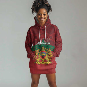 Personalized Afro Morocco Independence Day Hoodie Dress 1956 Proud Islamic Pattern - African Pride