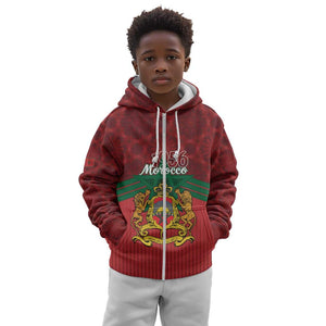 Personalized Afro Morocco Independence Day Kid Hoodie 1956 Proud Islamic Pattern - African Pride