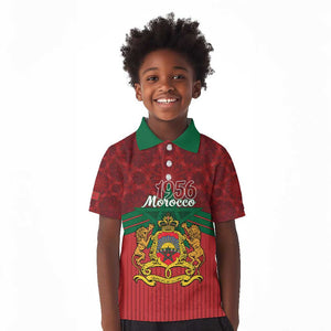 Personalized Afro Morocco Independence Day Kid Polo Shirt 1956 Proud Islamic Pattern - African Pride