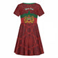 Personalized Afro Morocco Independence Day Kid Short Sleeve Dress 1956 Proud Islamic Pattern - African Pride
