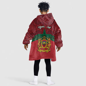 Personalized Afro Morocco Independence Day Kid Wearable Blanket Hoodie 1956 Proud Islamic Pattern - African Pride
