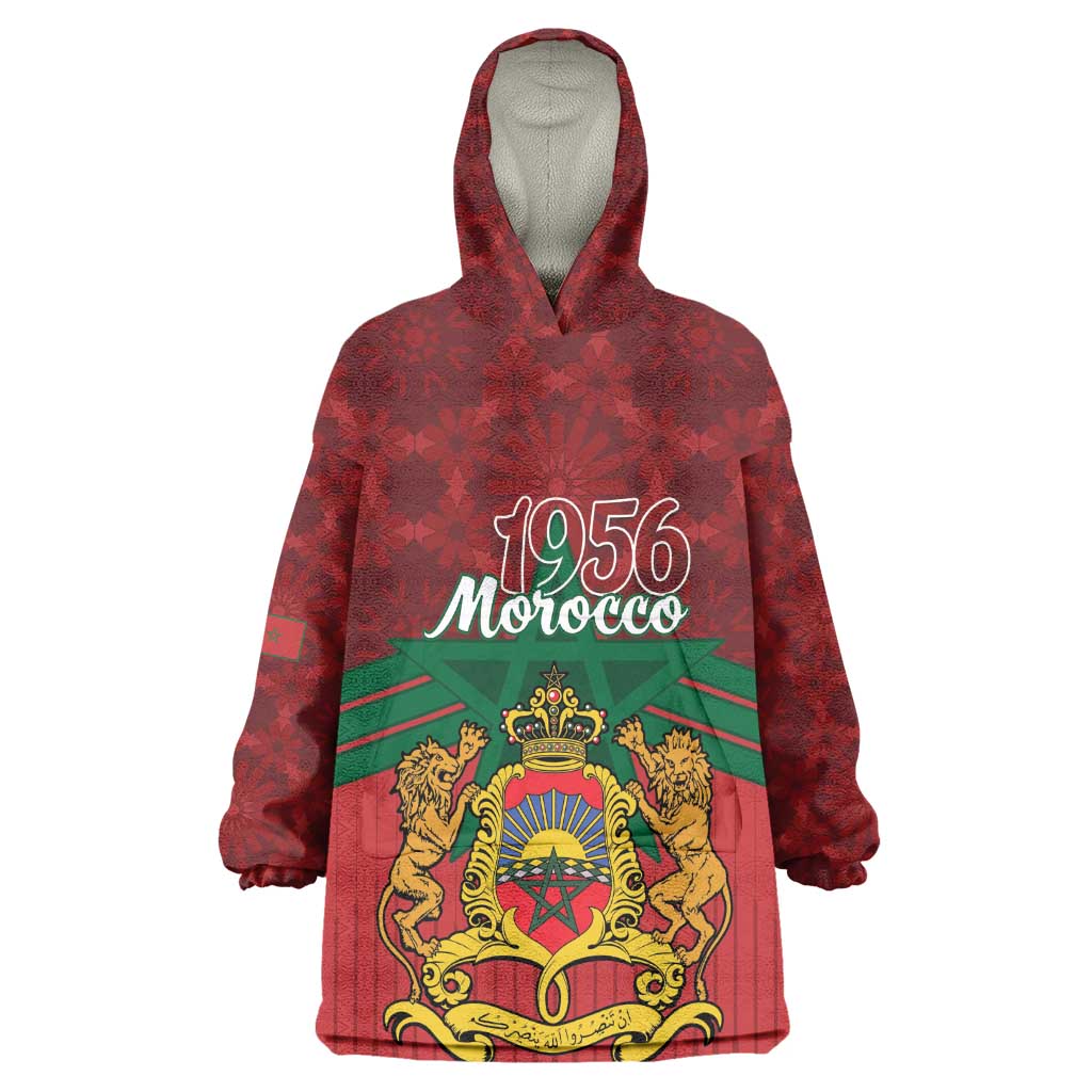 Personalized Afro Morocco Independence Day Kid Wearable Blanket Hoodie 1956 Proud Islamic Pattern - African Pride