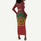 Personalized Afro Morocco Independence Day Long Sleeve Bodycon Dress 1956 Proud Islamic Pattern - African Pride