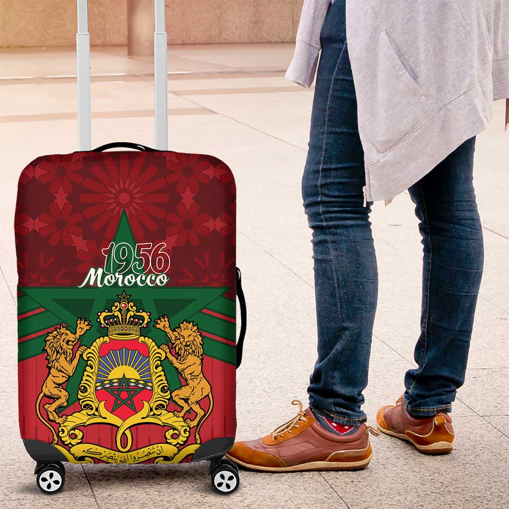 Afro Morocco Independence Day Luggage Cover 1956 Proud Islamic Pattern - African Pride