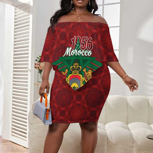 Personalized Afro Morocco Independence Day Off Shoulder Short Dress 1956 Proud Islamic Pattern - African Pride