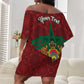 Personalized Afro Morocco Independence Day Off Shoulder Short Dress 1956 Proud Islamic Pattern - African Pride