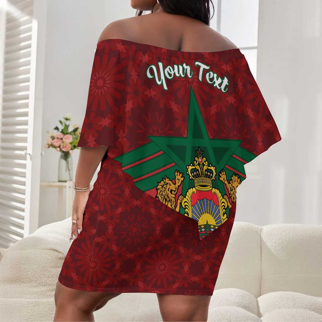 Personalized Afro Morocco Independence Day Off Shoulder Short Dress 1956 Proud Islamic Pattern - African Pride