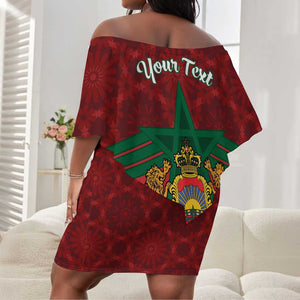 Personalized Afro Morocco Independence Day Off Shoulder Short Dress 1956 Proud Islamic Pattern - African Pride