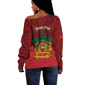Personalized Afro Morocco Independence Day Off Shoulder Sweater 1956 Proud Islamic Pattern - African Pride