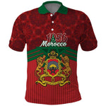 Personalized Afro Morocco Independence Day Polo Shirt 1956 Proud Islamic Pattern - African Pride