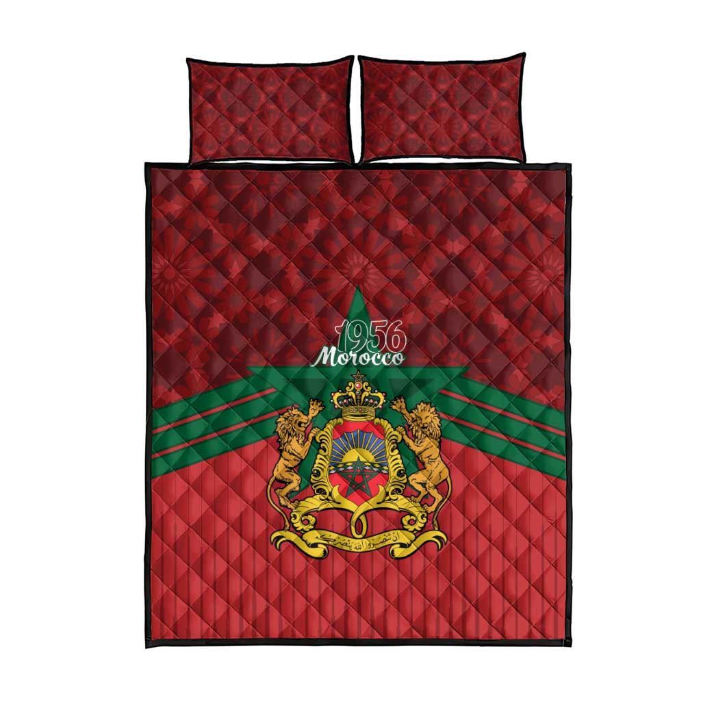 Afro Morocco Independence Day Quilt Bed Set 1956 Proud Islamic Pattern - African Pride