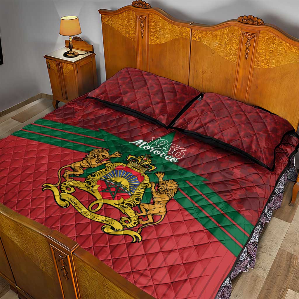 Afro Morocco Independence Day Quilt Bed Set 1956 Proud Islamic Pattern - African Pride