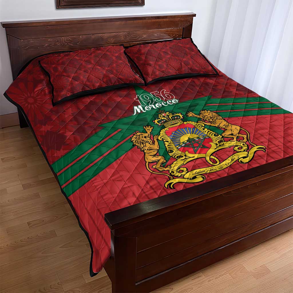 Afro Morocco Independence Day Quilt Bed Set 1956 Proud Islamic Pattern - African Pride
