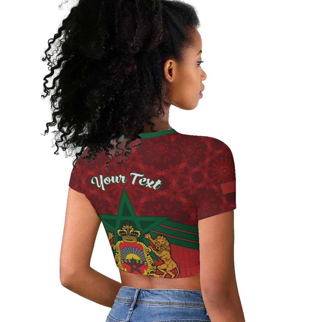 Personalized Afro Morocco Independence Day Raglan Cropped T shirt 1956 Proud Islamic Pattern - African Pride