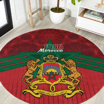 Afro Morocco Independence Day Round Carpet 1956 Proud Islamic Pattern - African Pride