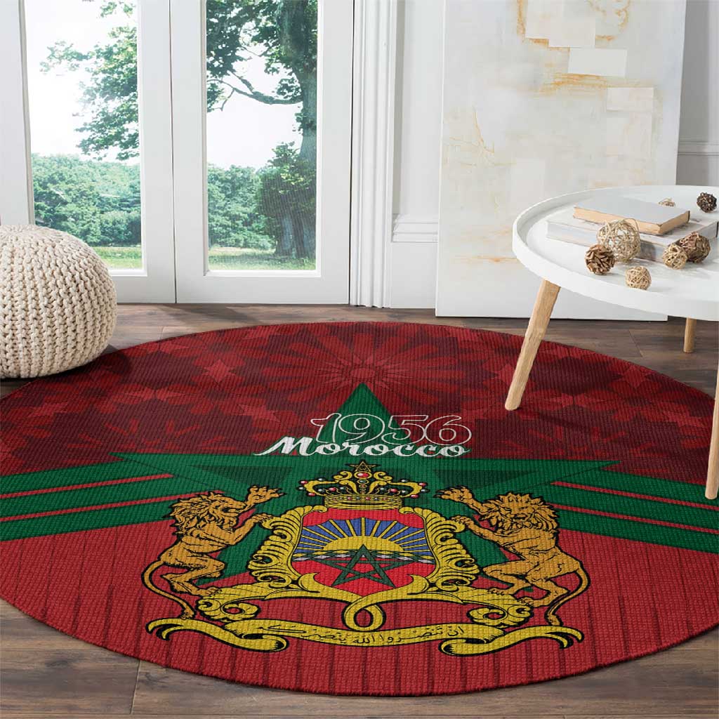 Afro Morocco Independence Day Round Carpet 1956 Proud Islamic Pattern - African Pride