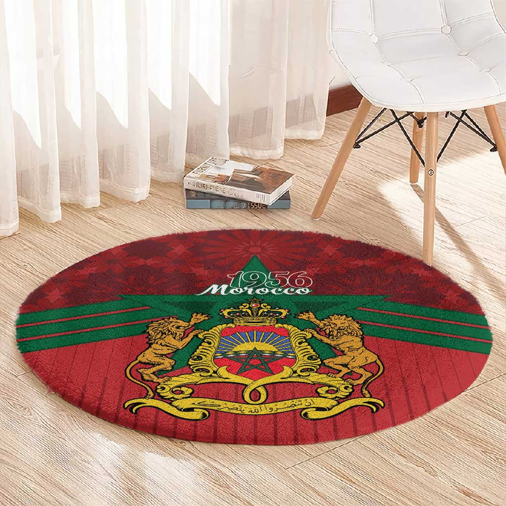 Afro Morocco Independence Day Round Carpet 1956 Proud Islamic Pattern - African Pride