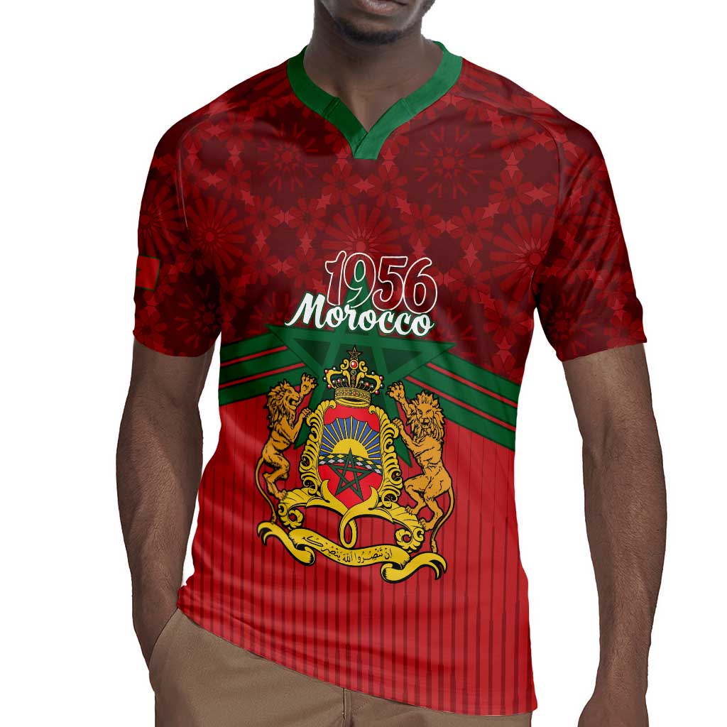 Personalized Afro Morocco Independence Day Rugby Jersey 1956 Proud Islamic Pattern - African Pride