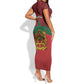 Personalized Afro Morocco Independence Day Short Sleeve Bodycon Dress 1956 Proud Islamic Pattern - African Pride