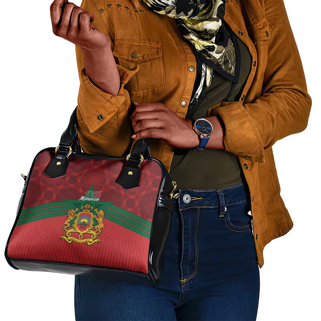 Afro Morocco Independence Day Shoulder Handbag 1956 Proud Islamic Pattern - African Pride